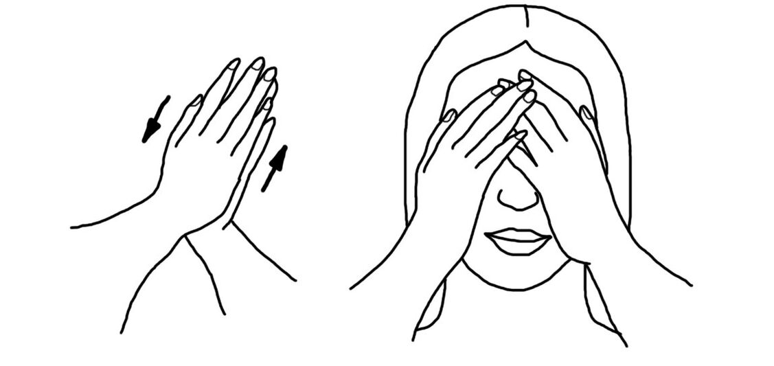 Palming - popularne ćwiczenie do rozluźnienia mięśni oczu